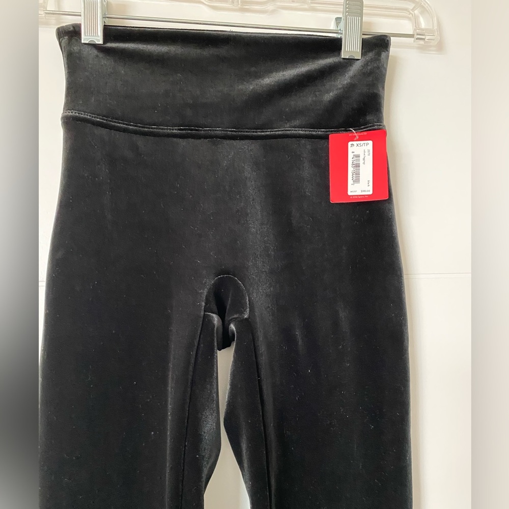 Spanx black velour leggings